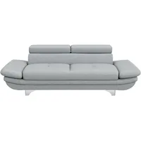 COTTA 3-Sitzer Enterprise, Big-Sofa, mit Armteilverstellung & Kopfteilverstellung grau