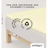 schlafgut Pure Topper Baumwolle 180 x 200 - 200 x 220 cm yellow light