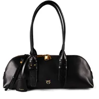 PINKO Bowling Bag Schultertasche Leder Black