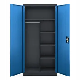 Jan Nowak Büroschrank 185 x 90 x 45 cm Blau/Anthrazit