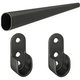 MS Beschläge Kleiderstange 1,00 Meter Schwarz