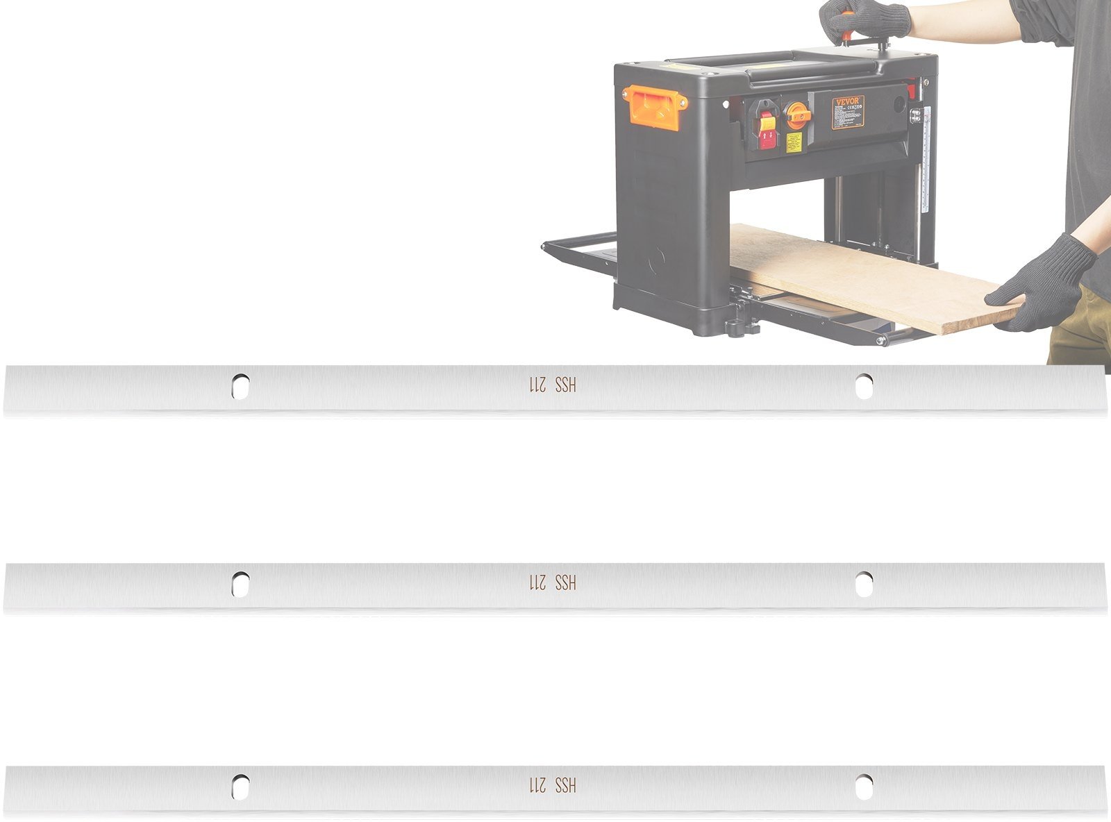 VEVOR Ersatzhobelmesser HSS Hobelmaschine 33,1x1,65x0,2cm Streifenhobelmesser Geeignet für ca.32 & 33cm Hobel Dickenhobel Hobelmesser 40° Neigungswinkel zum Hobeln von Holz, Bambus, Futternylon usw.