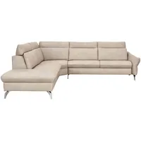 Himolla Komfortklass Ecksofa, Creme, Leder, Echtleder, Rindleder, 5-Sitzer, L-Form, 294x242 cm, Blauer Engel, Goldenes M, Emas, erweiterbar, Typenauswahl, Fußauswahl, Lederauswahl, Stoffauswahl, planbar, Wohnzimmer, Sofas & Couches, Wohnlandschaften, Ecksofas