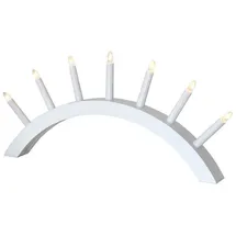 Best Season - Fensterleuchter Aura, 7-flammig Holz, Weiß, 29x62 cm