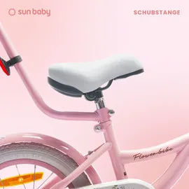 SUN BABY Mädchenfahrrad 14 Zoll Glocke Zusatzräder Schubstange Flower Bike rosa - Rosa