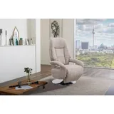 Sit & More Relaxsessel, Beige, Textil, 74x111x77 cm, Goldenes M, Oeko-Tex® Standard 100, Made in Europe, DGM-Klimapakt, Aufstehhilfe, Sitzfläche 360° drehbar, gepolsterte Armlehnen, Wohnzimmer, Sessel, Relaxsessel