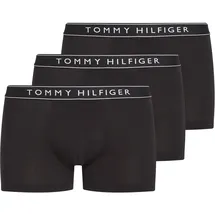 Tommy Hilfiger Trunk "3P TRUNK DTM", Herren, Gr. L (52), 3 Stk., schwarz (blk, blk, blk), Jersey, Obermaterial: 95% Baumwolle, 5% Elasthan, TOMMY HILFIGER UNDERWEAR, unifarben, körpernah, Unterhosen, mit Logobund