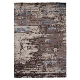 Musterring Teppich MUSTERRING "ANGELES PILANO", blau (braun, beige, blau), B:200cm H:10mm L:300cm, Viskose, Teppiche, Teppich, exlcusive MUSTERRING DELUXE COLLECTION, Bambus-Viskose feine Knüpfung