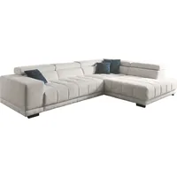 die planbar Ecksofa DIE PLANBAR "MP-IN15053 L-Form breiter Schenkel", beige (ecru), B:323cm H:73cm T:222cm, 100% Polyester, Sofas, Ecksofa, wahlweise mit Kopfteilverstellung und manueller Vorziehbank