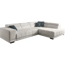 die planbar Ecksofa DIE PLANBAR "MP-IN15053 L-Form breiter Schenkel", beige (ecru), B:323cm H:73cm T:222cm, 100% Polyester, Sofas, Ecksofa, wahlweise mit Kopfteilverstellung und manueller Vorziehbank