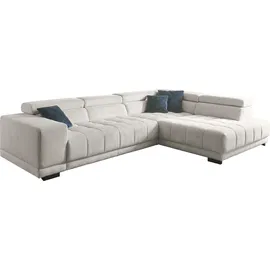 die planbar Ecksofa DIE PLANBAR "MP-IN15053 L-Form breiter Schenkel", beige (ecru), B:323cm H:73cm T:222cm, 100% Polyester, Sofas, Ecksofa, wahlweise mit Kopfteilverstellung und manueller Vorziehbank