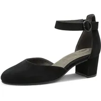 TAMARIS Comfort Damen Pumps mit Riemen aus Leder Elegant, Schwarz 39 EU