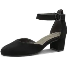 TAMARIS Comfort Damen Pumps mit Riemen aus Leder Elegant, Schwarz 39 EU