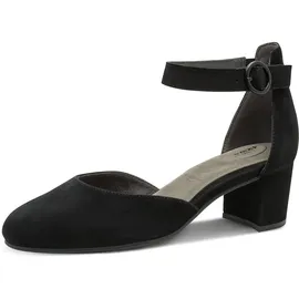 TAMARIS Comfort Damen Pumps mit Riemen aus Leder Elegant, Schwarz 39 EU