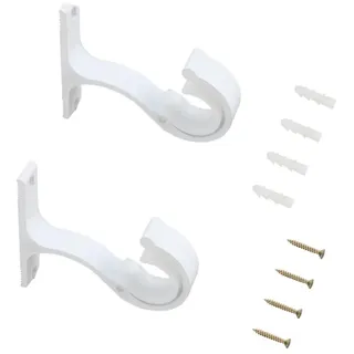 GYWHOOFT Halterungen für Gardinenstangen mit Schrauben, 2 Stück Halterungen für Gardinenstangen, strapazierfähig, aus Aluminiumlegierung, Wandhalterungen für Bett(25-28 mm)