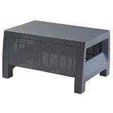 KETER Allibert by Keter Lounge Tisch Corfu Table, Graphit, ca. 77x57x42 cm, Kunststoff, Rattanoptik