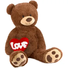 Brubaker XXL Teddybär 100 cm mit Love Herz Stofftier Plüschtier Kuscheltier