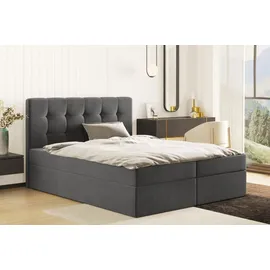 kaiser möbel Boxbett, Dunkelgrau, H3, 160x200 cm, Schlafzimmer, Betten, Boxspringbetten