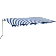 vidaXL Automatische Markise mit LED & Windsensor 600x350 Blau und Weiß
