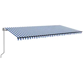 vidaXL Automatische Markise mit LED & Windsensor 600x350 Blau und Weiß