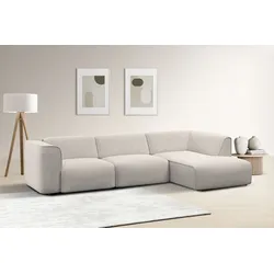 Ecksofa RAUM.ID "Merid L-Form, jederzeit durch Module erweiterbar, B/T/H: 295/162/70 cm", grau (hellgrau), B:295cm H:70cm T:162cm, 100% Polyester, Sofas, als Modul oder separat verwendbar, für individuelle Zusammenstellung, Topseller