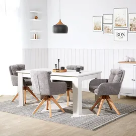 Homestyle4u 4er Set Polsterstühle drehbar in Grau