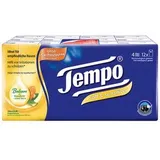 Tempo Taschentücher Soft und Sensitive, Mandelöl und Aloe Vera, 4-lagig, 12 Päckchen