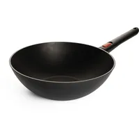 WOLL Eco Lite QXR Wok- und Rührpfanne - Induktiv - Ø 30 cm, 10 cm hoch, mit abnehmbarem Stiel - Geeignet für alle Herdarten, PFAS-frei,100% recyceltes Aluminium, backofenfest, schwarz