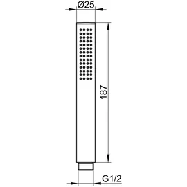 Keuco Stabhandbrause aluminium-finish, 1 Strahlart