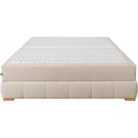otto home Boxbett OTTO HOME "Wehma", beige, B:184cm L:204cm, Komplettbetten, ohne Kopfteil, inklusive Topper und Bettkasten