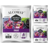 Alcomat Früchtebrennhefe 3 Pack - Weinhefe für Obstbrände, Brandy & Calvados - Alkoholtoleranz bis 17%