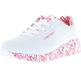 SKECHERS Mädchen Uno Lite Lovely Luv Sneaker, White Synthetic Red Pink Trim, 31