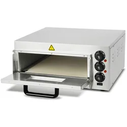 VERTES Gastro Pizzaofen mit feuerfestem Stein, Timer, Beleuchtung, Edelstahlgehäuse, bis 350°C, für original italienische Pizza