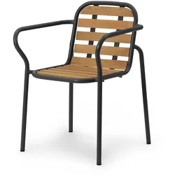 Normann Copenhagen - Vig Outdoor Armlehnstuhl, Robinie natur / schwarz