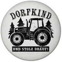 Speecheese Dorfkind Trecker Magnet rund rund mit Spruch Dorfkind