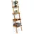 Relaxdays Leiterregal Bambus, HxBxT:176x44x37cm, 4-stufig, Standregal mit Ablagen, Holzregal, natur