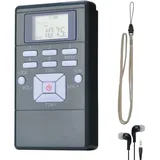 Tragbares Fm-stereo-radio Mit Kopfhörern, Mini-taschenradio Mit Digitalem Fm-transistor Und Abstimmung, Schwarz