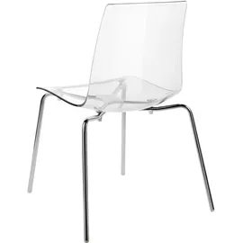 Beliani Esszimmerstuhl Kunststoff Transparent 2er Set