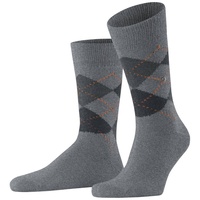 Burlington Herren Socken PRESTON - Rautenmuster, soft, Clip, One Size, 40-46 Dunkelgrau