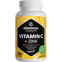 Vitamaze Vitamin C 1000 mg Hochdosiert+zink vegan Tabletten