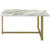Asir Couchtisch Merideths- Merideths HDL, Gold,Weiß, Couchtische, 45x92x64 cm, 100% Melaminbeschichtete Partikelplatte
