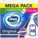 Zewa Wisch und Weg Original Küchenrolle, Mega Pack, 12 Packungen (48 Rollen x 45 Blatt)