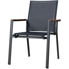 Zebra Technologies Fly Stapelsessel 62 x 69 x 91 cm graphit/carbon grey/Teak Armlehnen