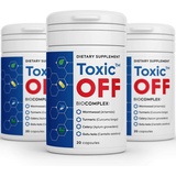 Toxic Off Detox Kräuterergänzung, 20 diätetische Kapseln – Whole Body Flush – Natürlich, gentechnikfrei, rein vegan Darmgesundheit Reset Support Vitamine mit Kurkuma, Sellerie, Gotu Kola 3Pack