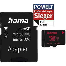 Hama microSDXC 64GB UHS-I U3 + SD-Adapter/Mobile