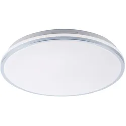 LED-Deckenleuchte, chrom, Schirm, IP44, Badezimmer, warmweis