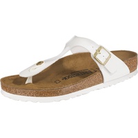 Birkenstock Classic Gizeh Birko-Flor Damen Zehentrenner, Patent White, 36 EU - 36 EU