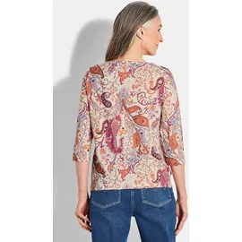 GOLDNER Langarm Print-Shirt U-Boot-Ausschnitt in bunt / gemustert), | Gr.: 48