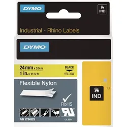 DYMO Schriftband Band-B.24mm Band-L.3,5m flexibles Nylonband schwarz auf gelb - 1734525