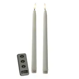 MARELIDA LED Stabkerzen Outdoorkerzen Timer H: 28cm weiß für Innen/Außen